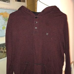 Hurley Red and Black Striped Hoodie